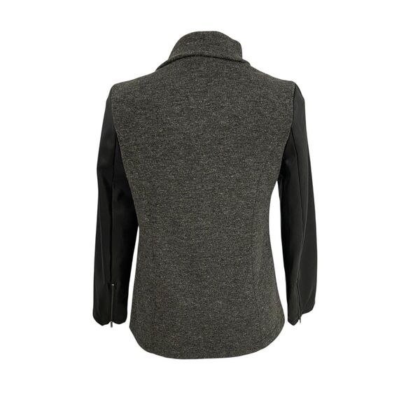 Fabletics Blazer Womens Medium Gray Jacket Contrast Sleeve Officecore Coat Work - Picture 4 of 16